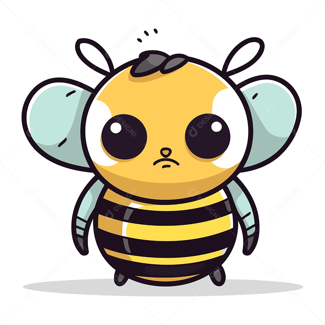 Abelha Fofa de Desenho Animado Ilustração Vetor EPS