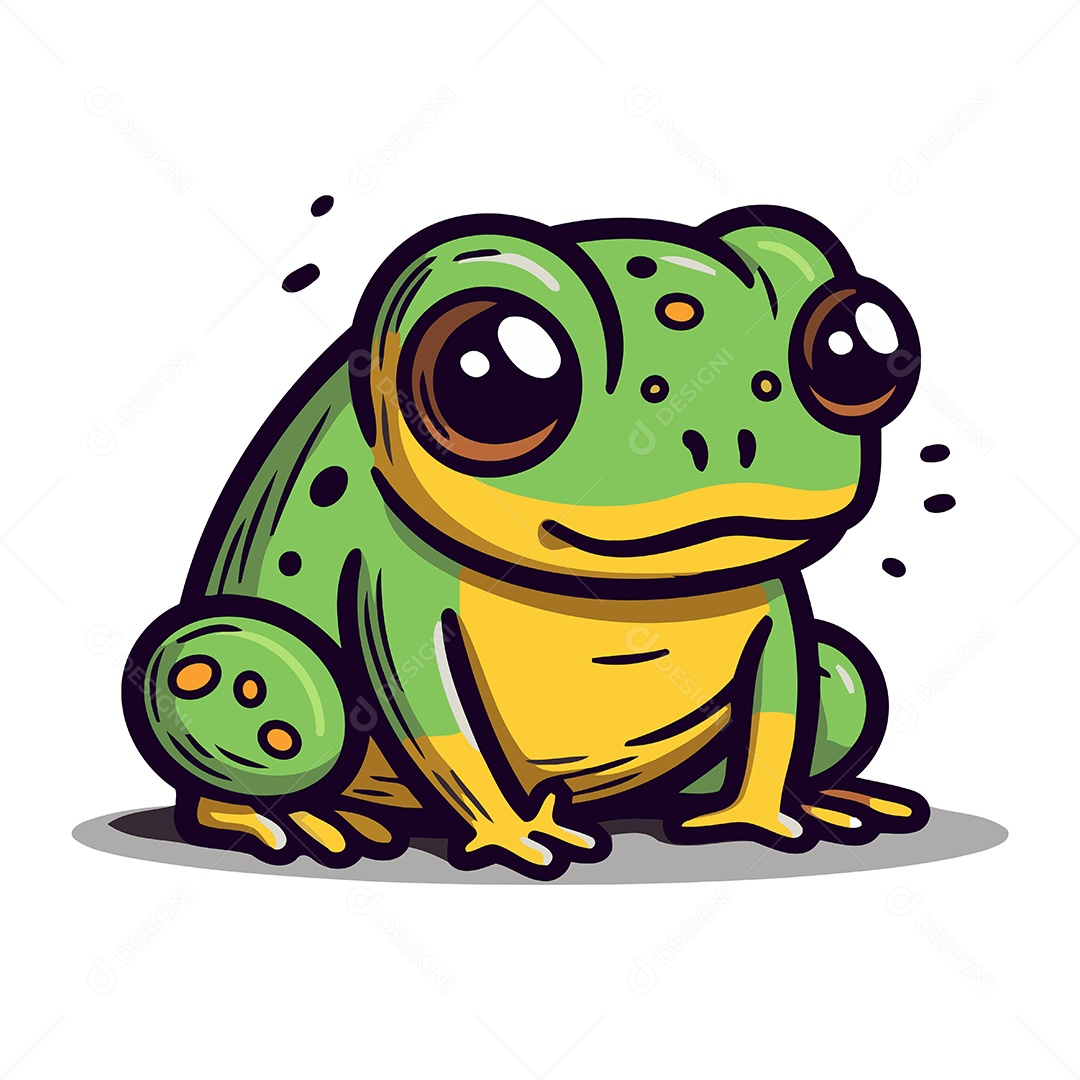 Sapo de Desenho Animado Ilustração Vetor EPS