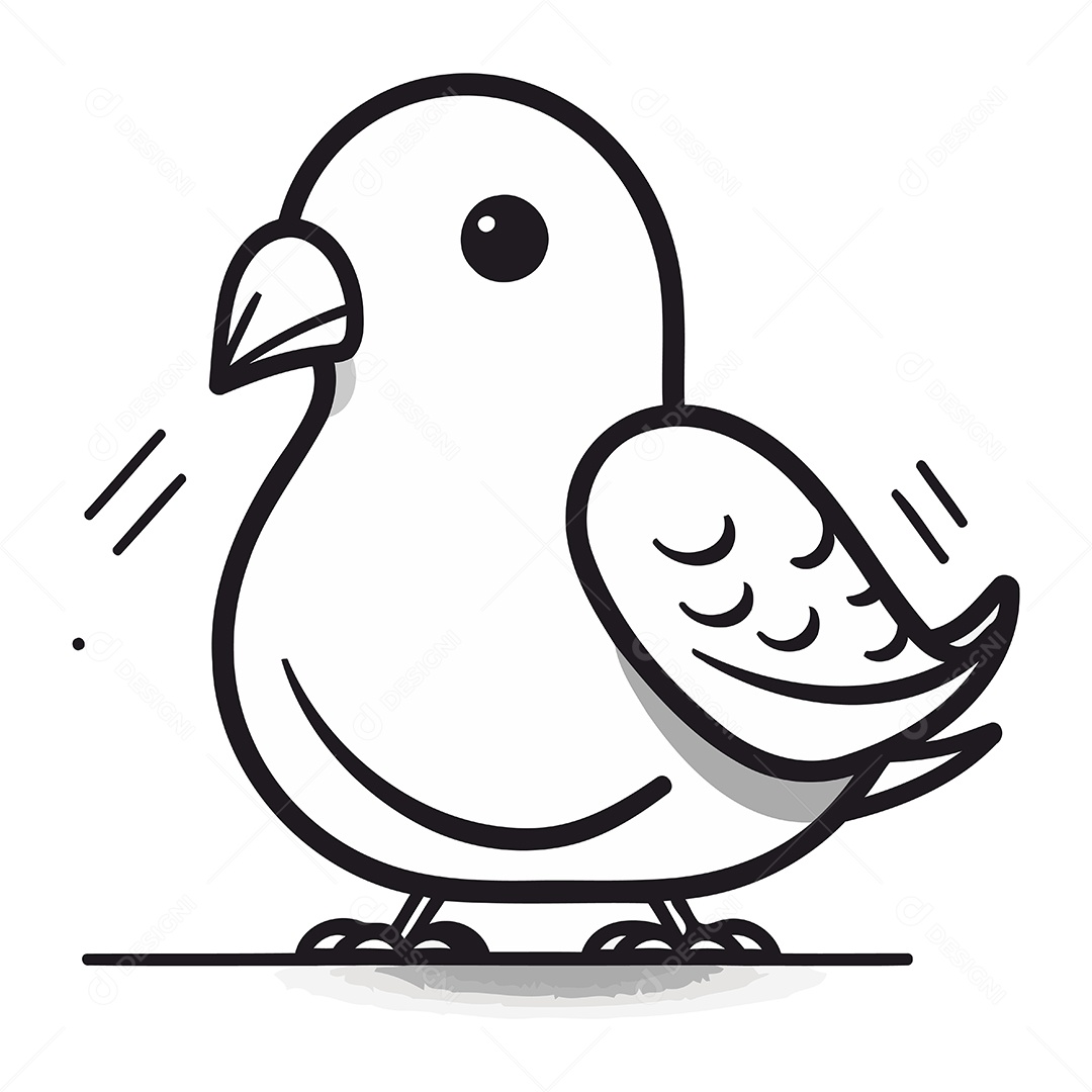 Pombo de Desenho Animado Ilustração Vetor EPS