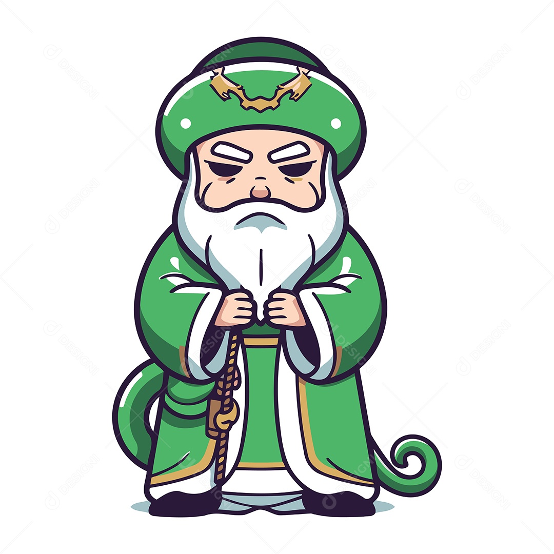 Ancião de Desenho Animado Ilustração Vetor EPS