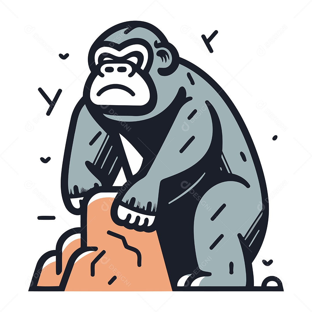 Macaco de Desenho Animado Ilustração Vetor EPS