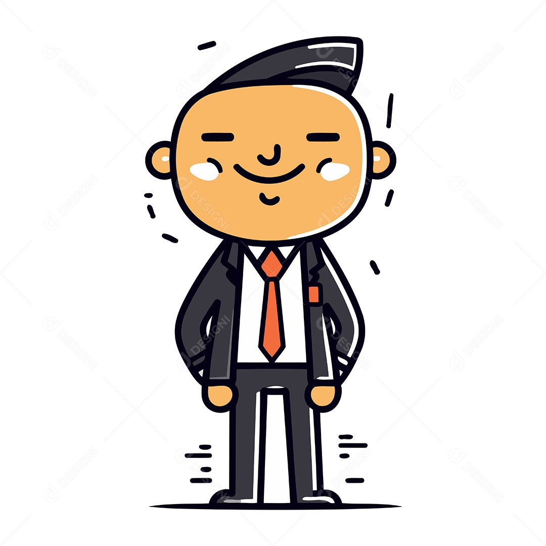 Empresário de Desenho Animado Ilustração Vetor EPS