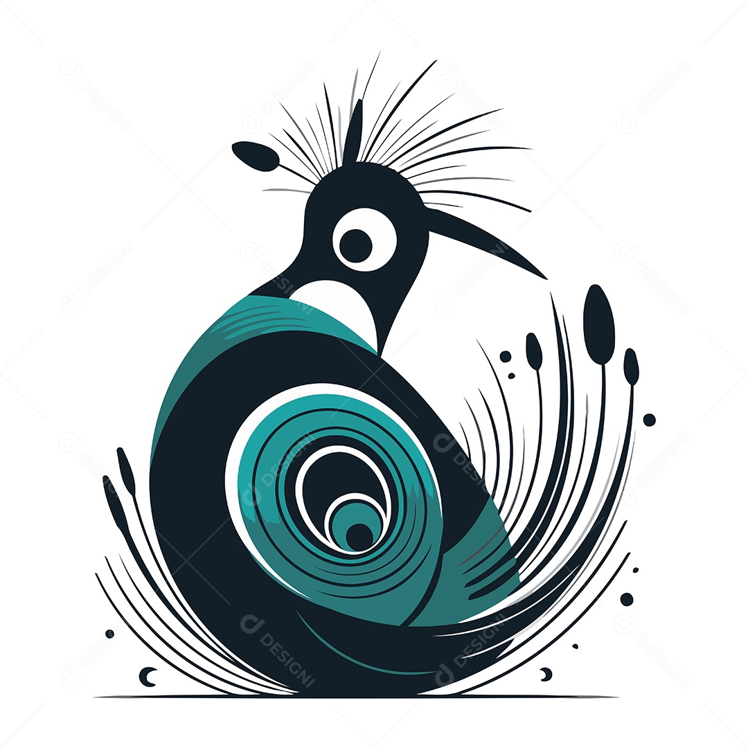 Pavão de Desenho Animado Ilustração Vetor EPS