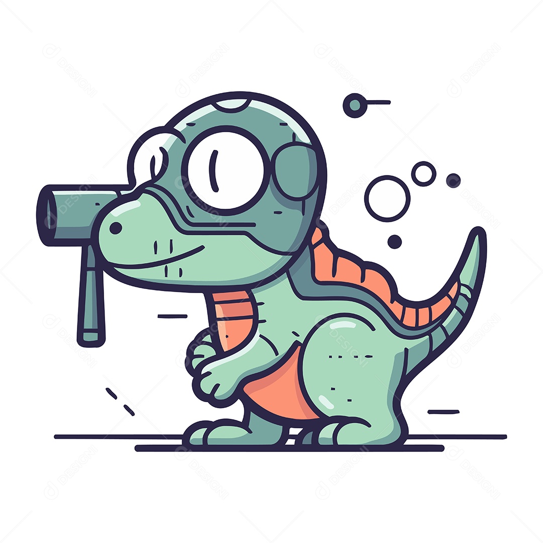 Crocodilo Fofo de Desenho Animado Ilustração Vetor EPS