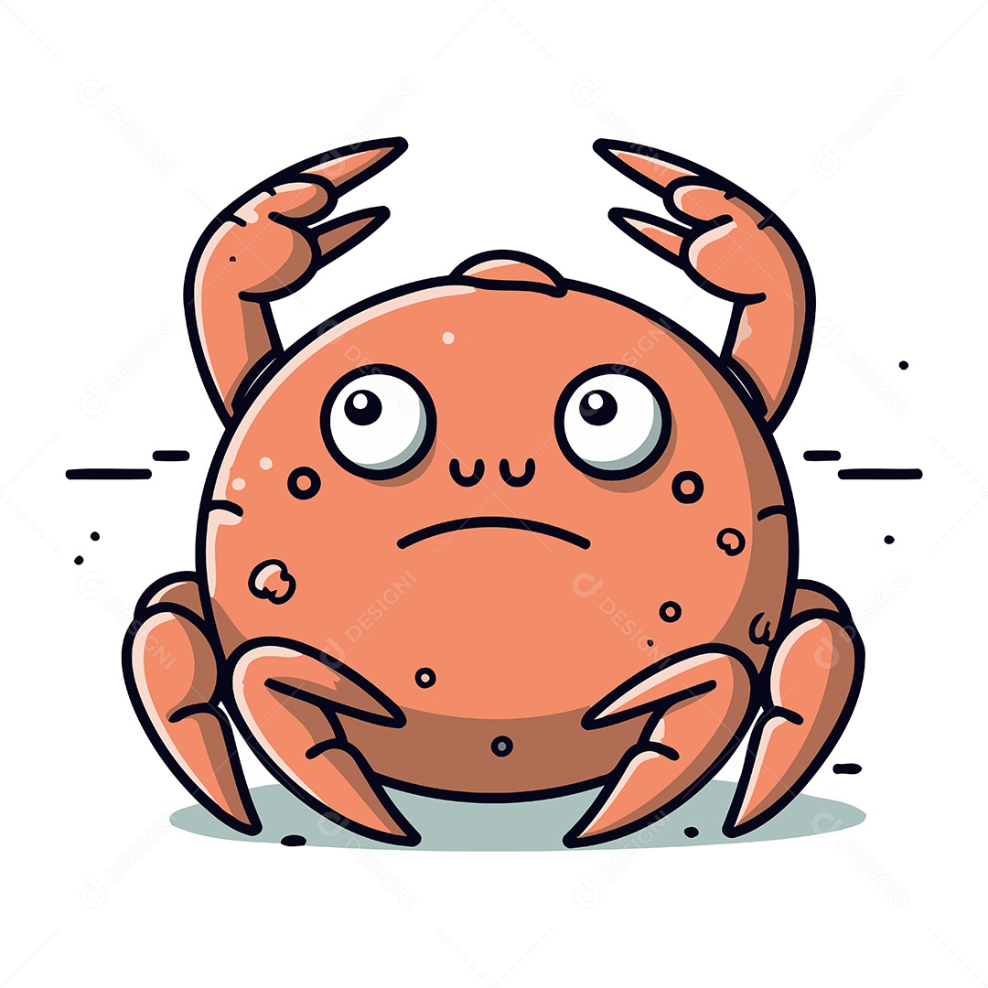 Caranguejo de Desenho Animado Ilustração Vetor EPS