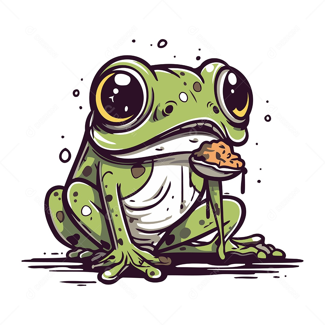 Sapo de Desenho Animado Ilustração Vetor EPS