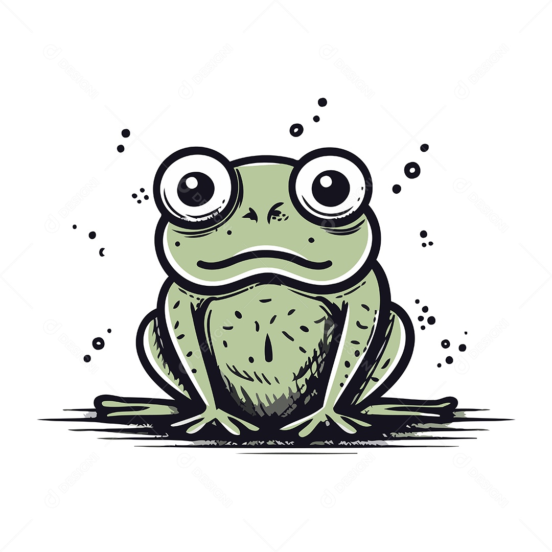 Sapo de Desenho Animado Ilustração Vetor EPS