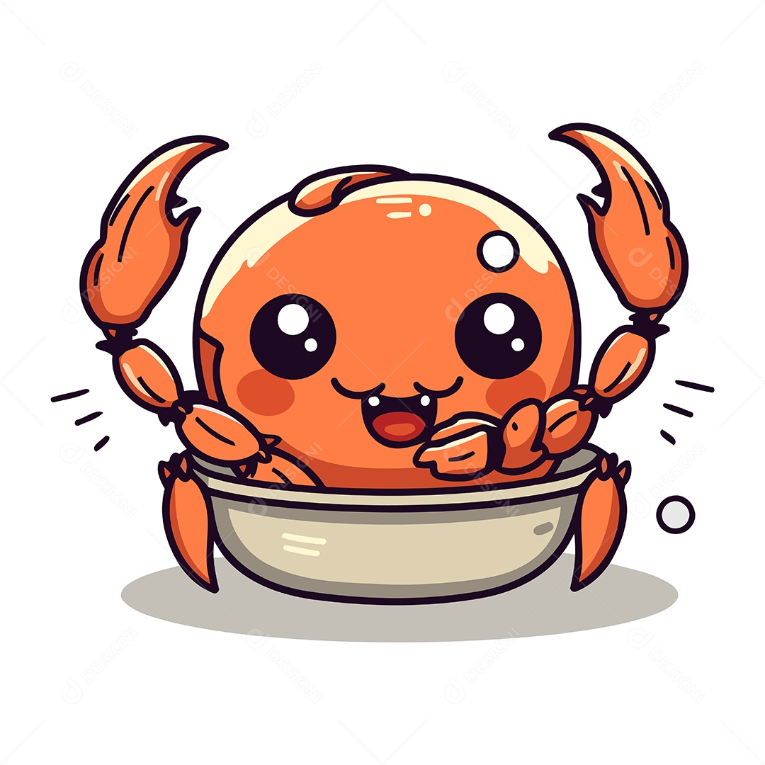 Caranguejo de Desenho Animado Ilustração Vetor EPS