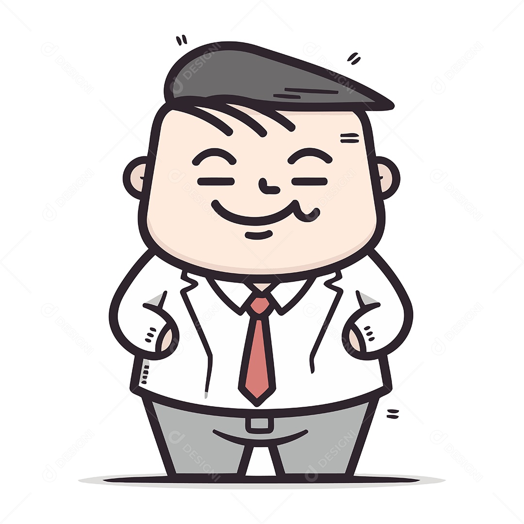 Empresário de Desenho Animado Ilustração Vetor EPS