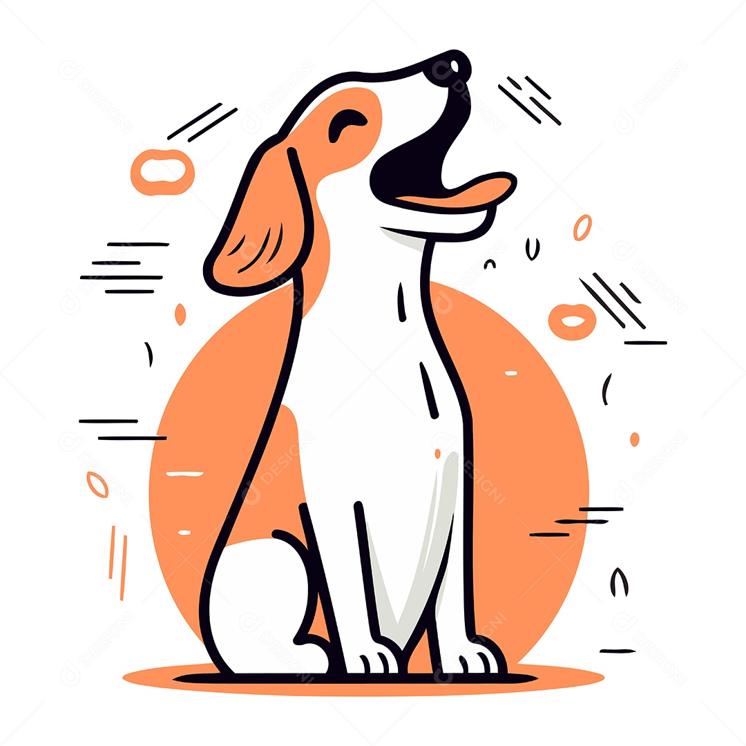 Cachorro de Desenho Animado Ilustração Vetor EPS