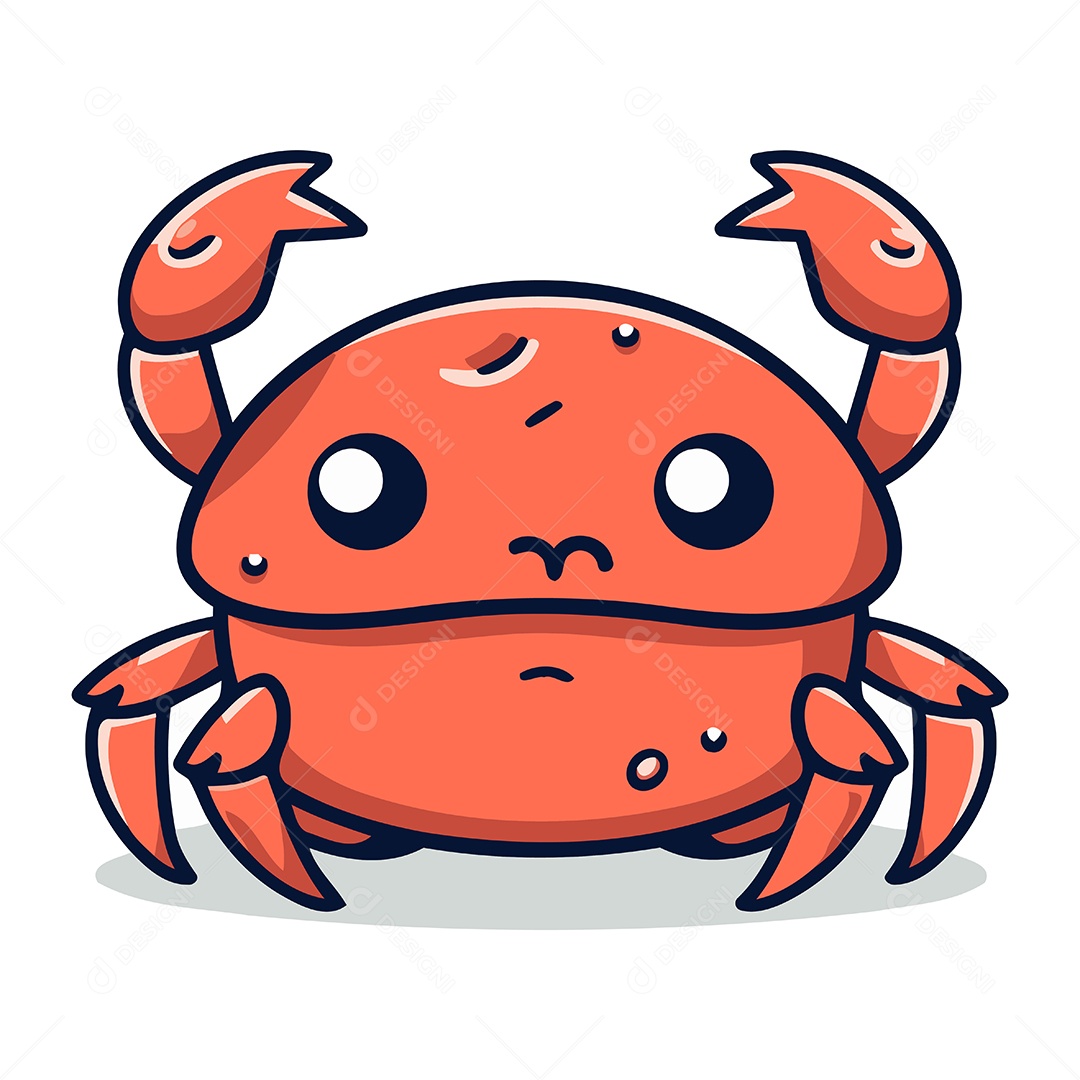 Caranguejo de Desenho Animado Ilustração Vetor EPS