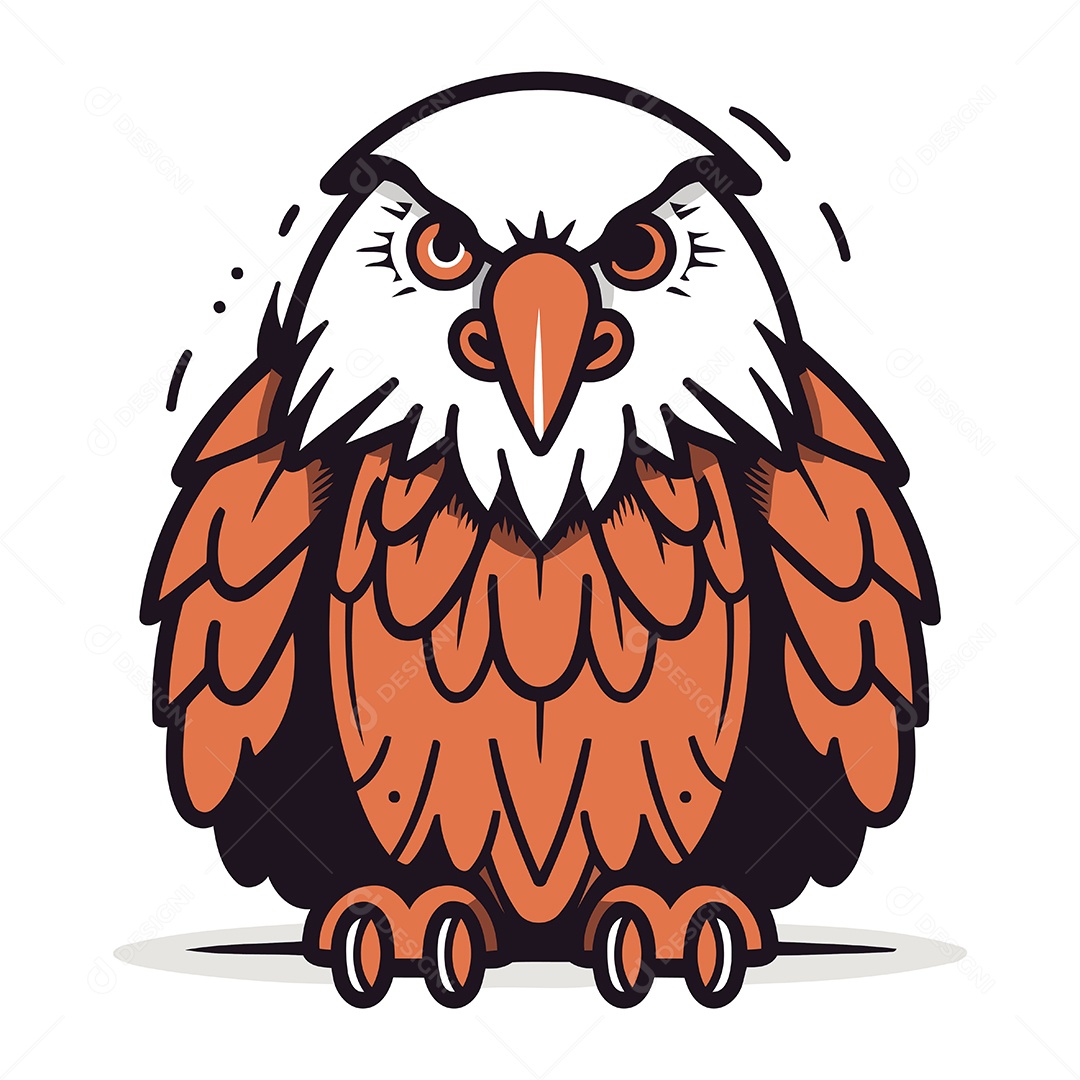 Águia de Desenho Animado Ilustração Vetor EPS