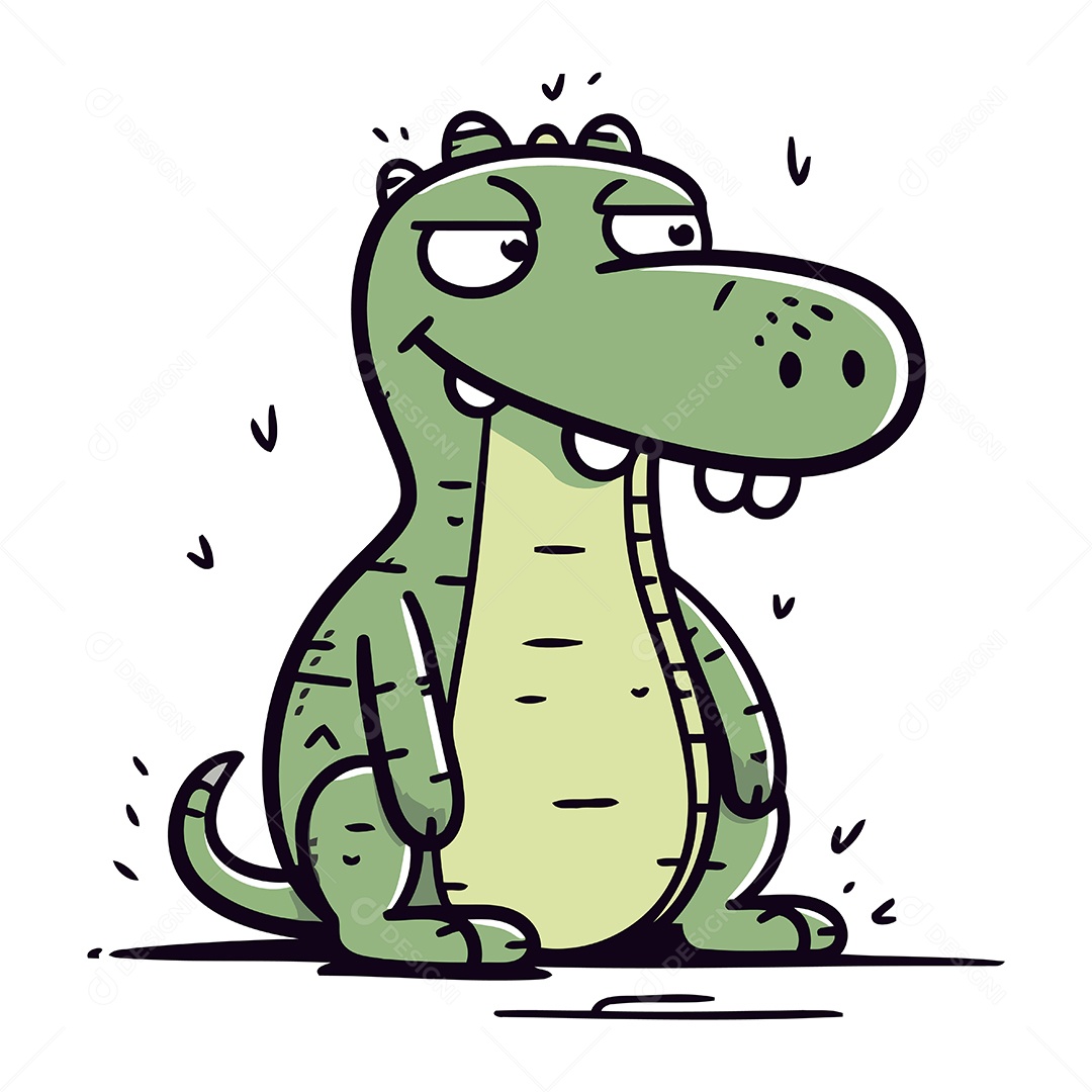 Crocodilo de Desenho Animado Ilustração Vetor EPS