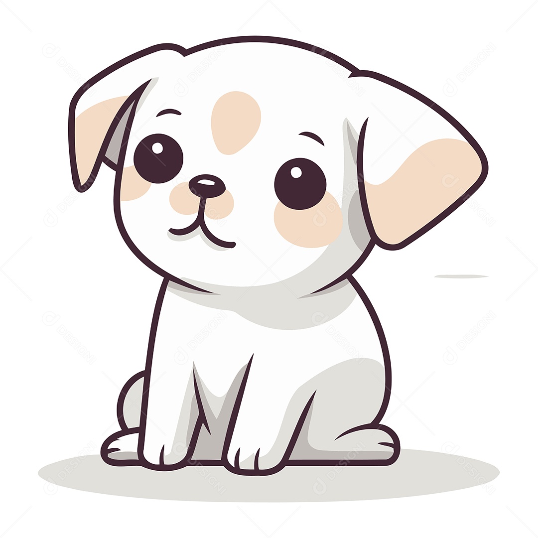 Cachorro Fofo de Desenho Animado Ilustração Vetor EPS