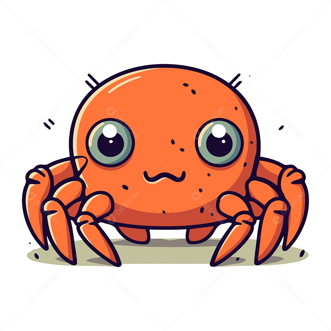 Caranguejo de Desenho Animado Ilustração Vetor EPS