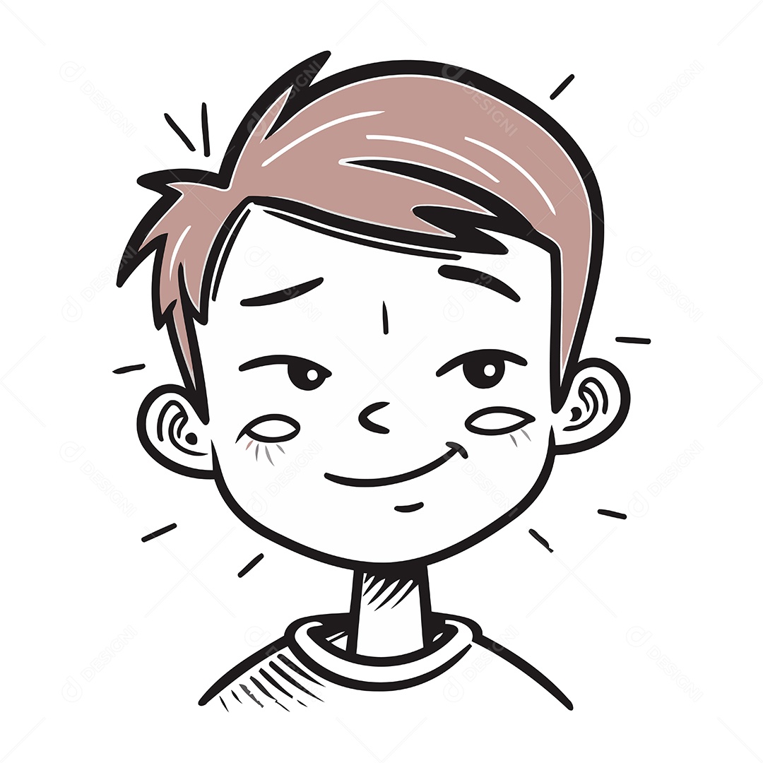 Menino Fofo de Desenho Animado Ilustração Vetor EPS