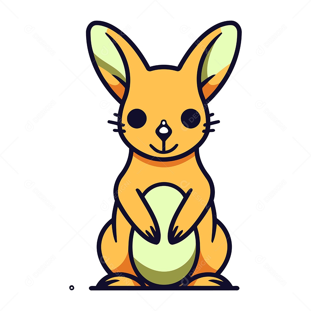 Lebre de Desenho Animado Ilustração Vetor EPS