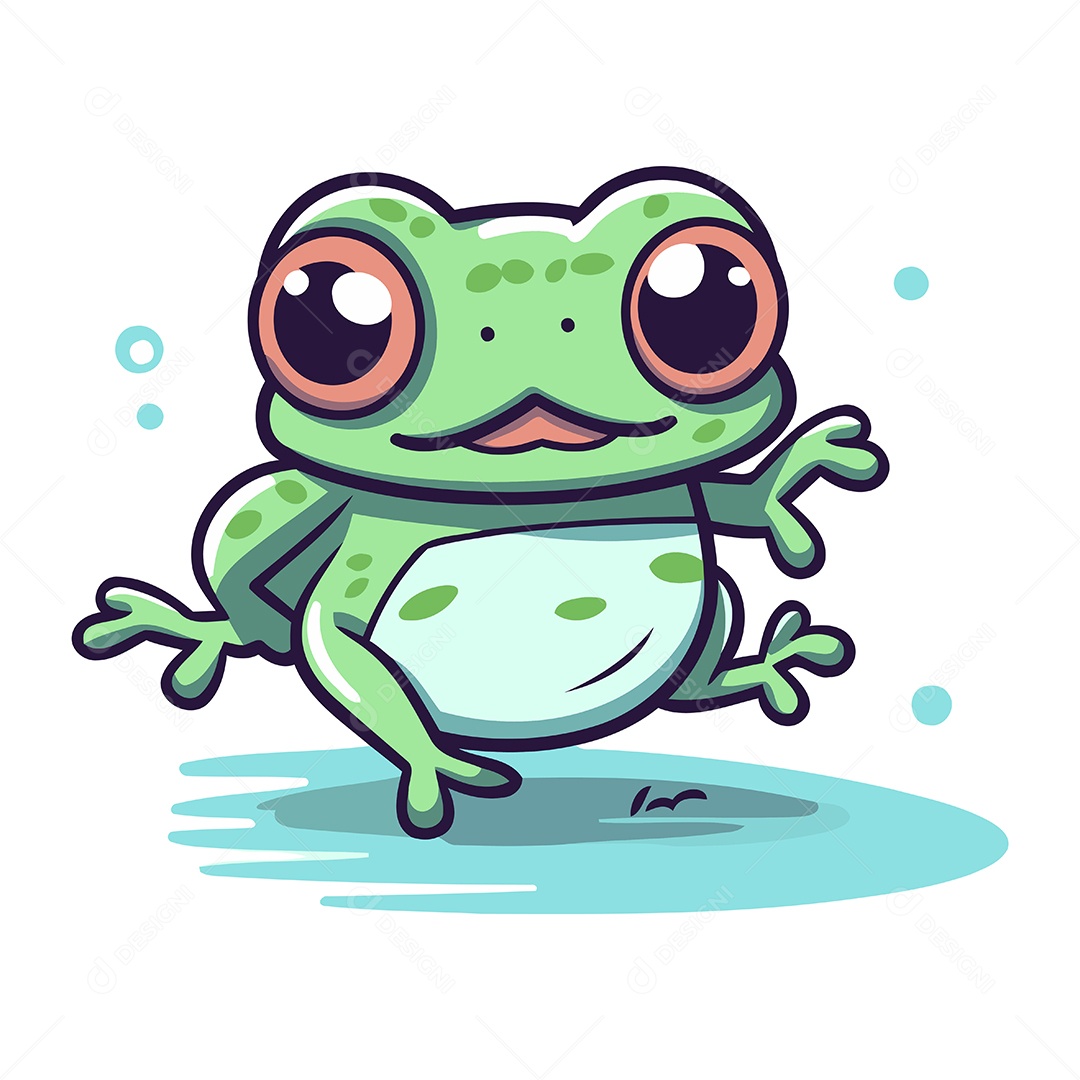 Sapo de Desenho Animado Ilustração Vetor EPS