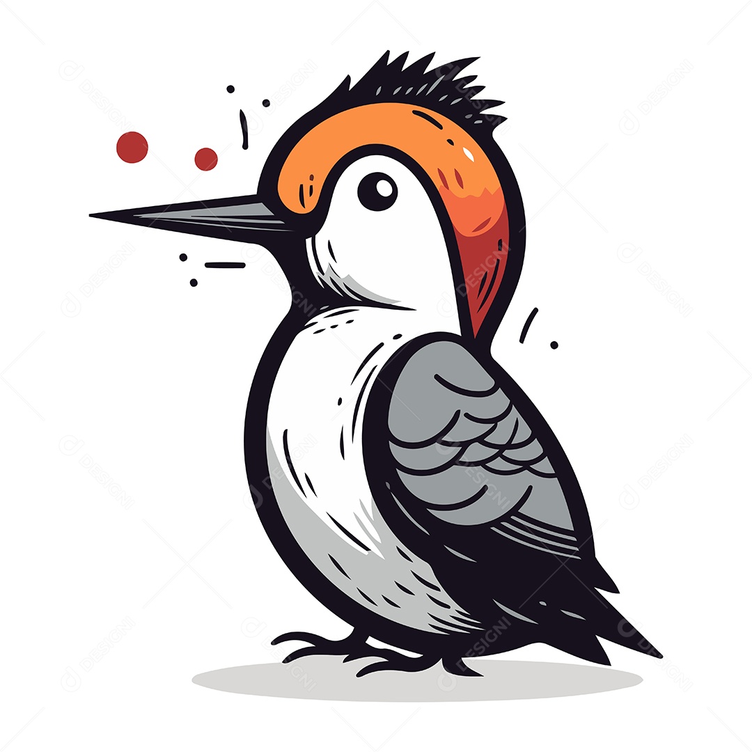 Pica Pau de Desenho Animado Ilustração Vetor EPS