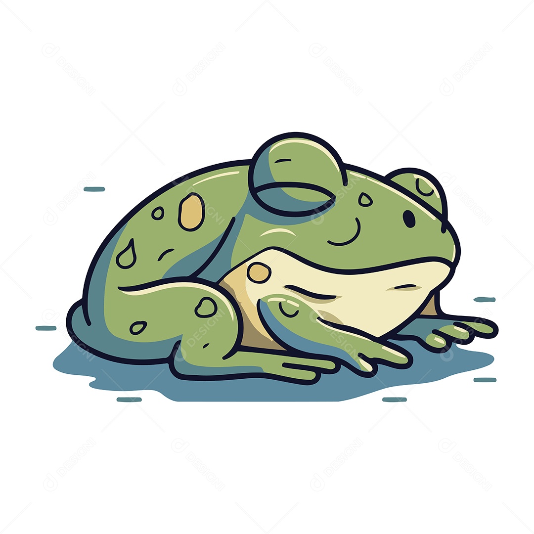 Sapo de Desenho Animado Ilustração Vetor EPS