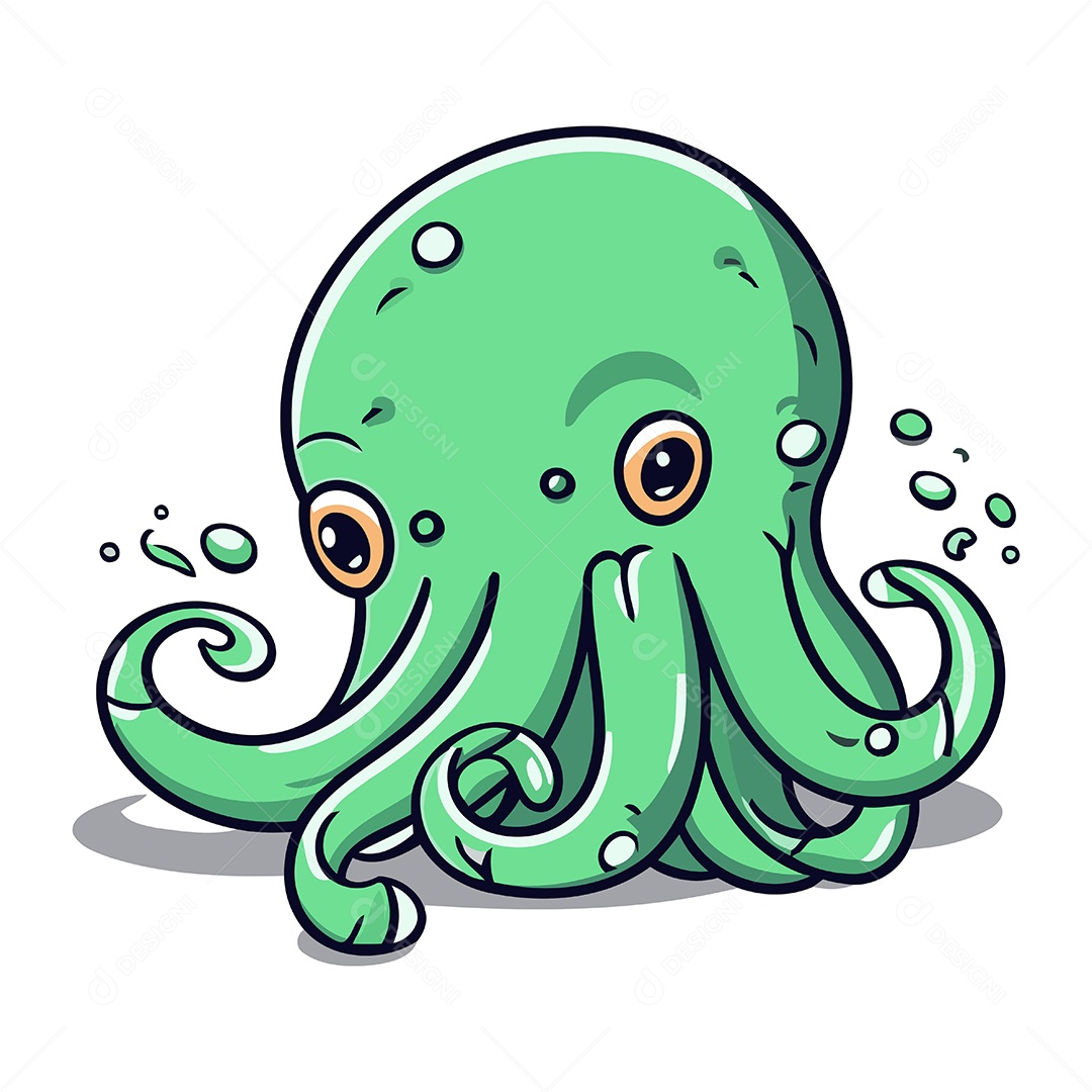 Polvo de Desenho Animado Ilustração Vetor EPS