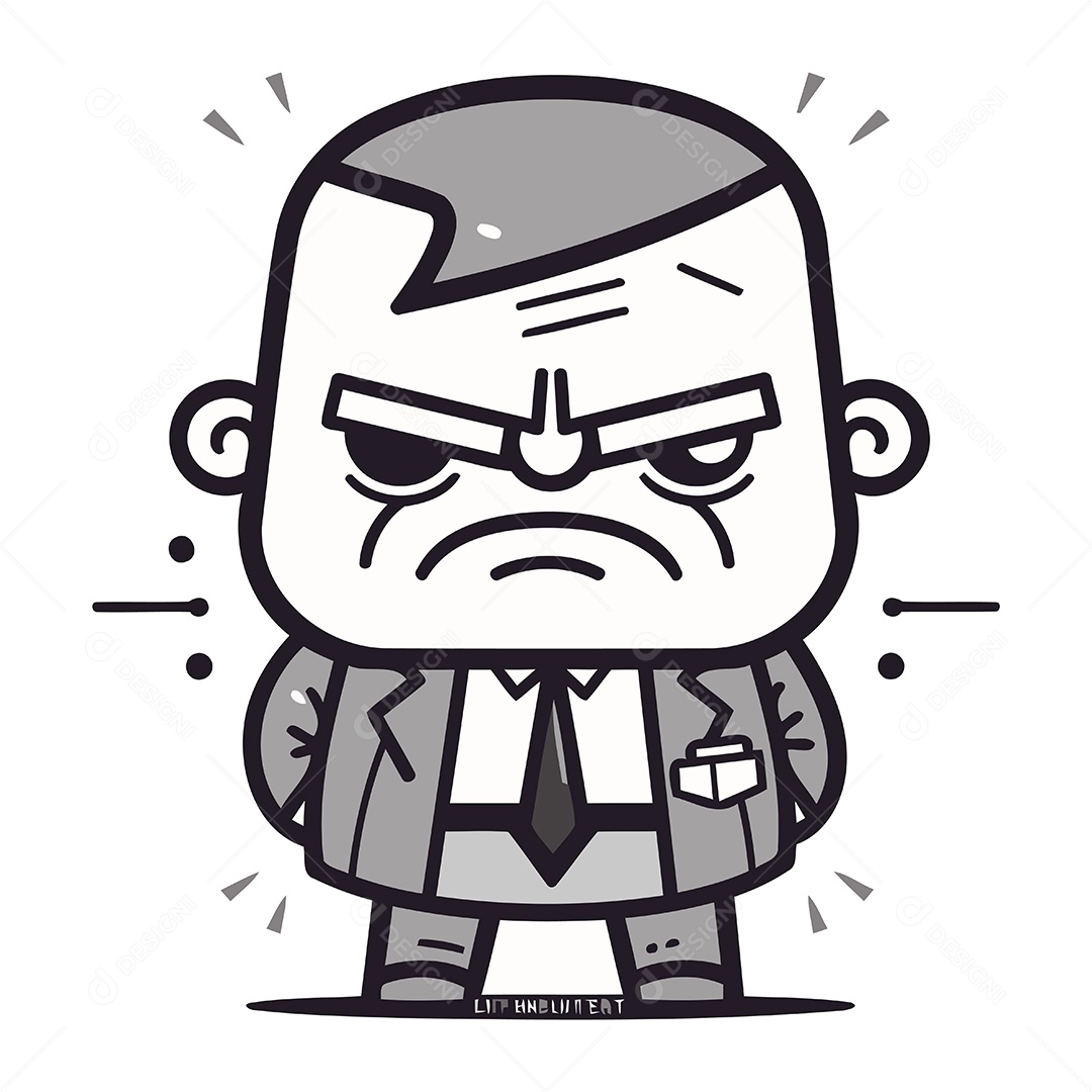 Homem Irritado de Desenho Animado Ilustração Vetor EPS