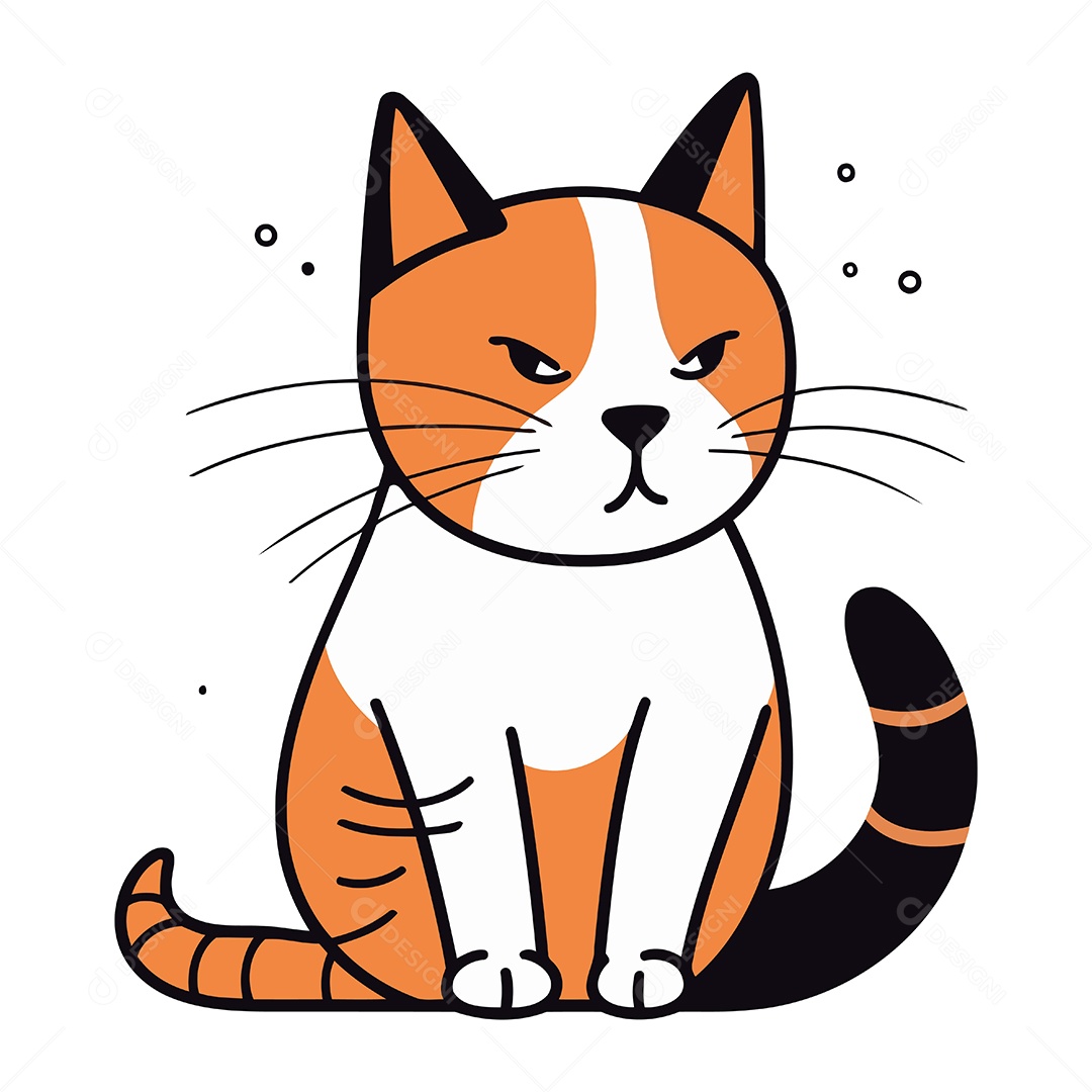 Gato de Desenho Animado Ilustração Vetor EPS