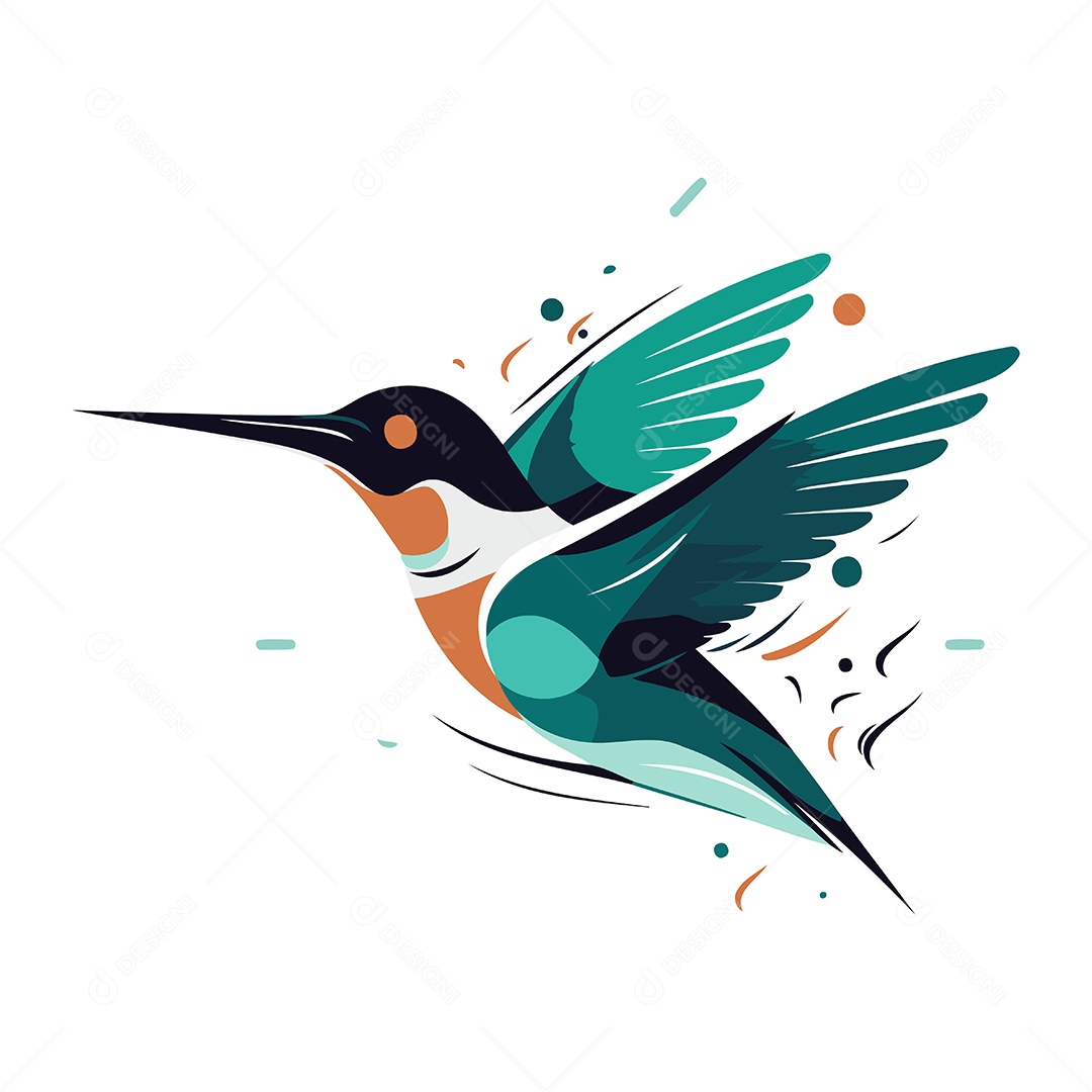 Beija Flor de Desenho Animado Ilustração Vetor EPS