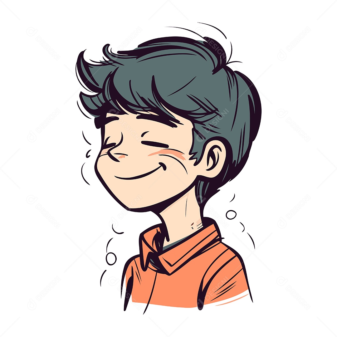 Menino Fofo de Desenho Animado Ilustração Vetor EPS