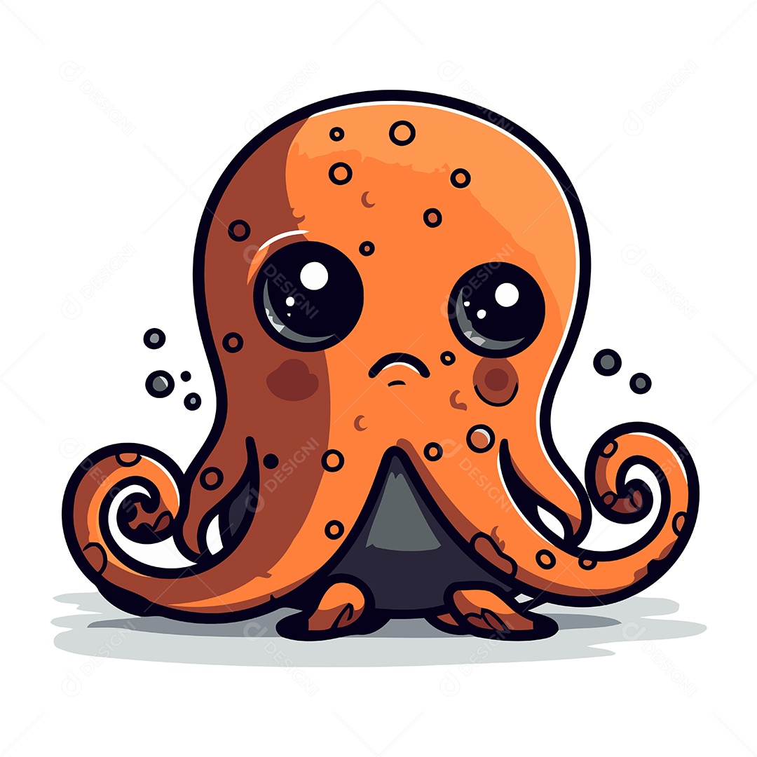 Polvo de Desenho Animado Ilustração Vetor EPS