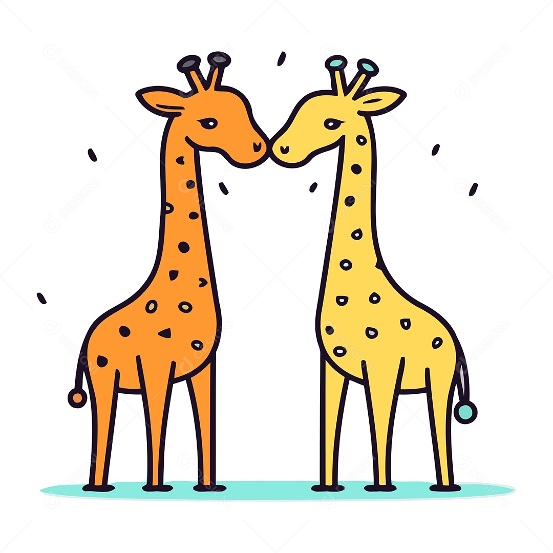 Girafa de Desenho Animado Ilustração Vetor EPS