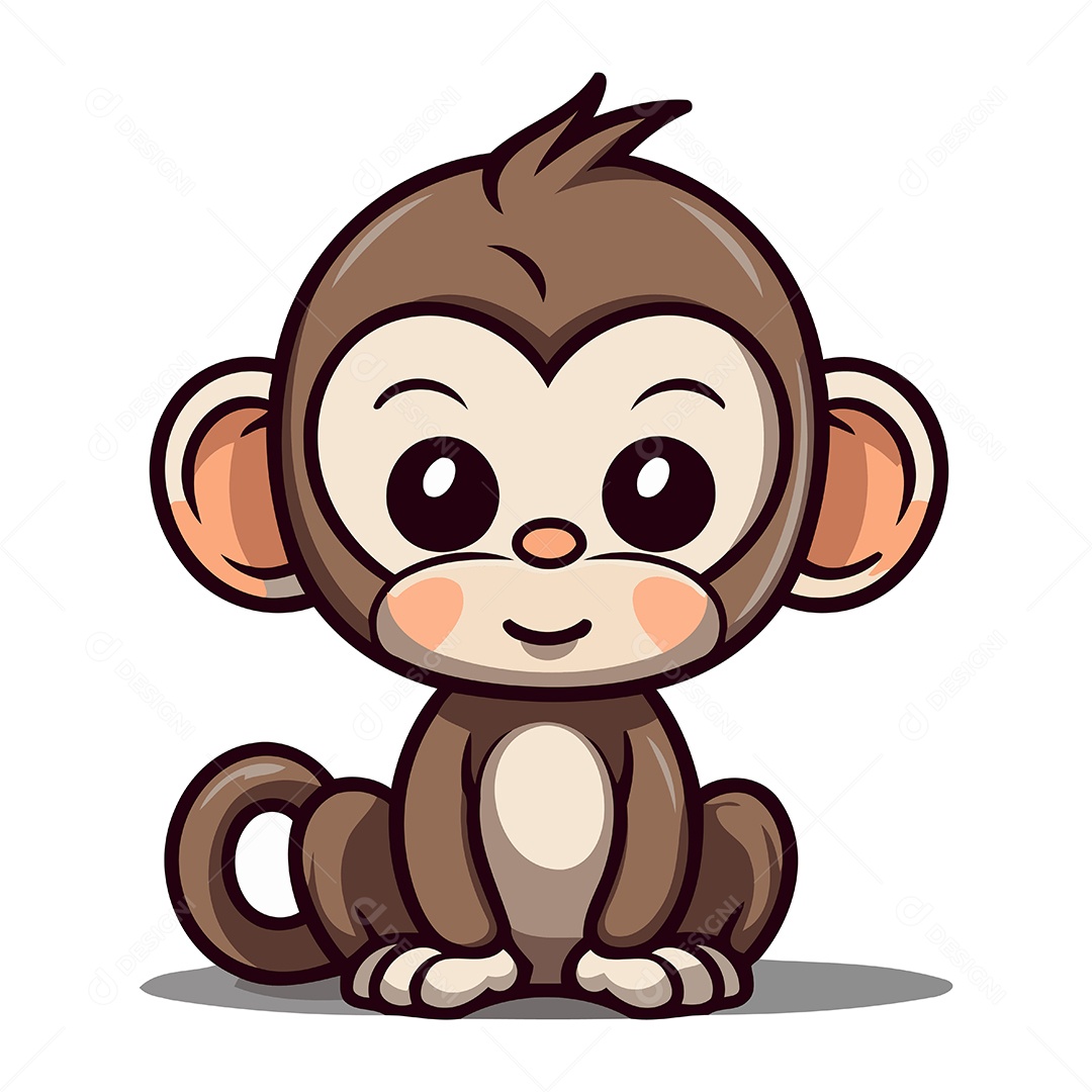 Macaco de Desenho Animado Ilustração Vetor EPS
