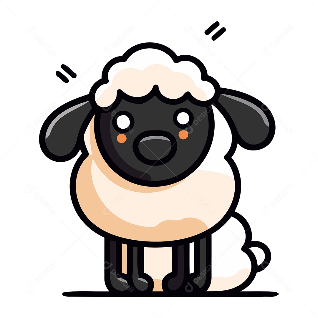 Ovelha de Desenho Animado Ilustração Vetor EPS