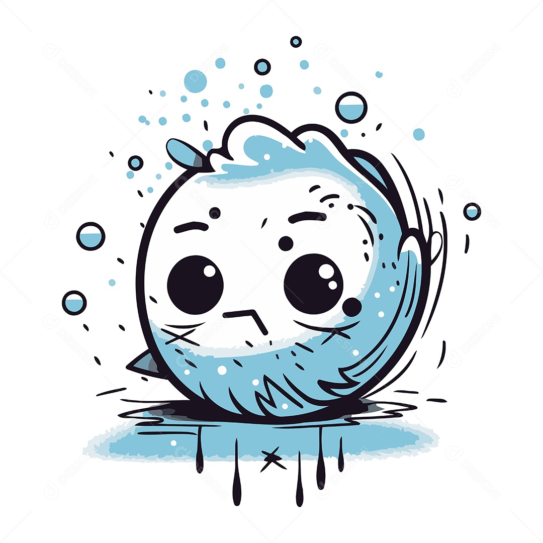 Bola de Gelo Engraçada Ilustração Vetor EPS
