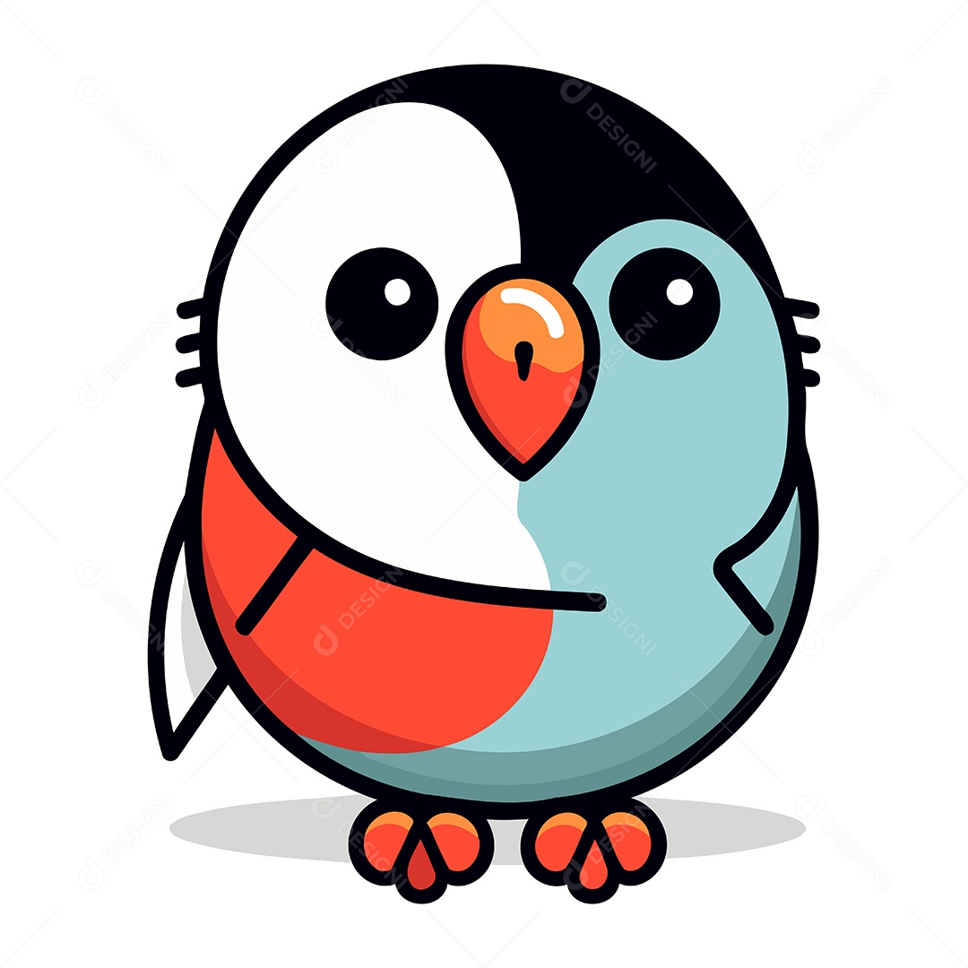 Pinguim de Desenho Animado Ilustração Vetor EPS