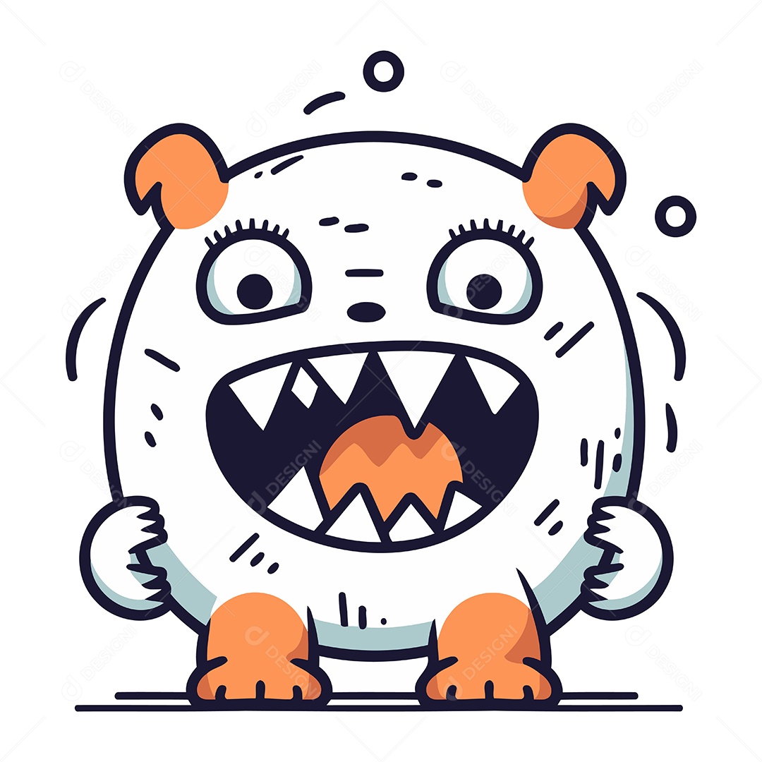 Monstro de Desenho Animado Ilustração Vetor EPS