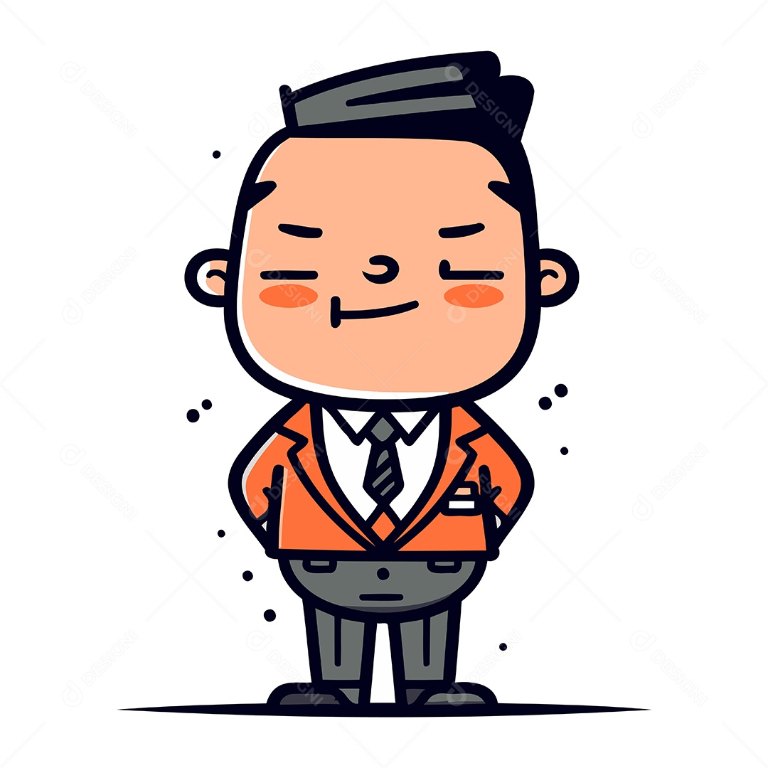 Empresário de Desenho Animado Ilustração Vetor EPS