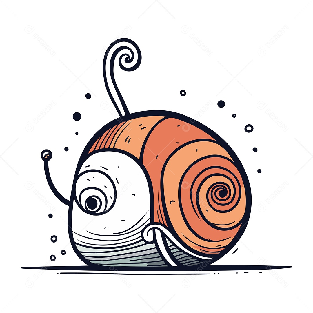 Caracol de Desenho Animado Ilustração Vetor EPS