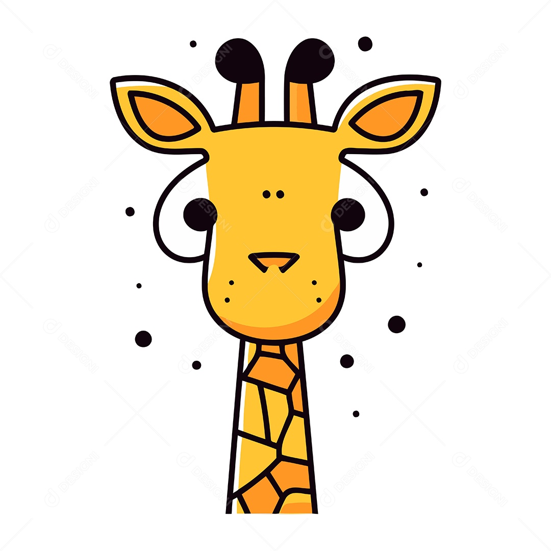 Girafa Fofa de Desenho Animado Ilustração Vetor EPS