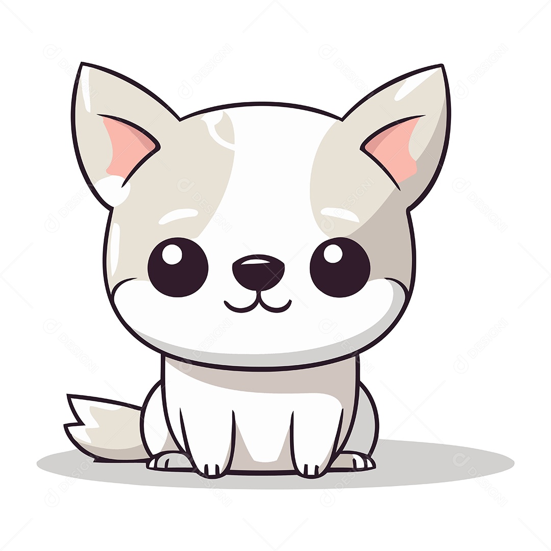 Cachorro Fofo de Desenho Animado Ilustração Vetor EPS