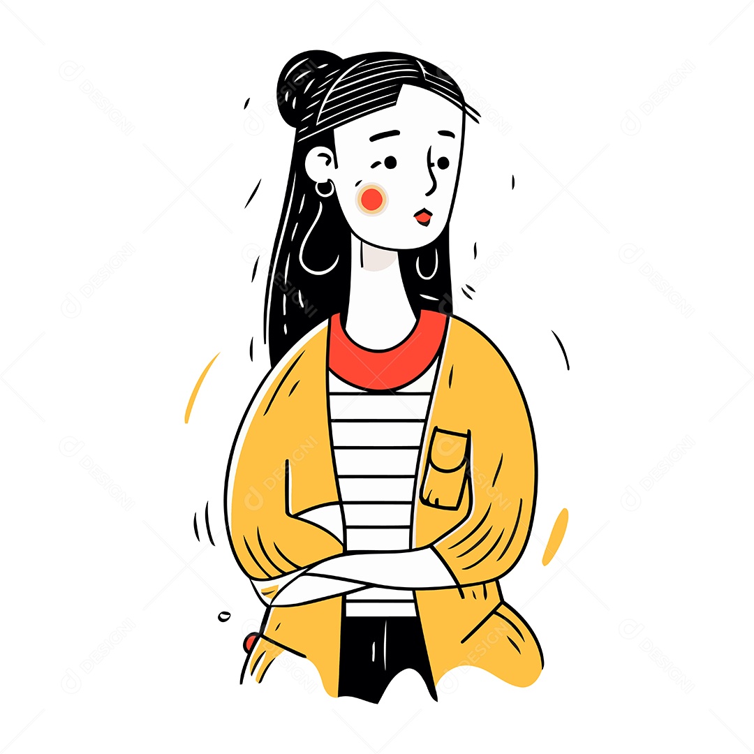 Menina Fofa de Desenho Animado Ilustração Vetor EPS