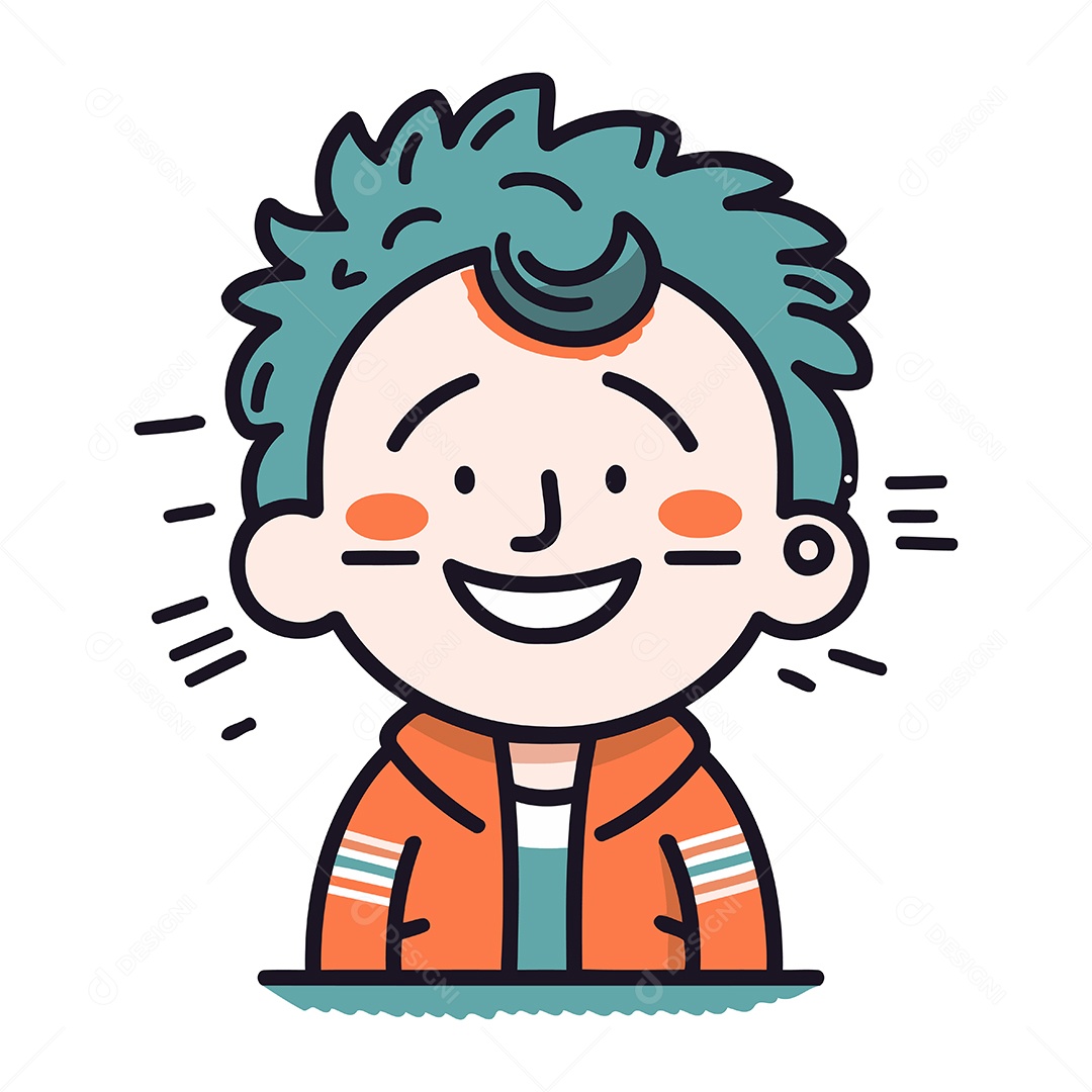 Menino Feliz de Desenho Animado Ilustração Vetor EPS