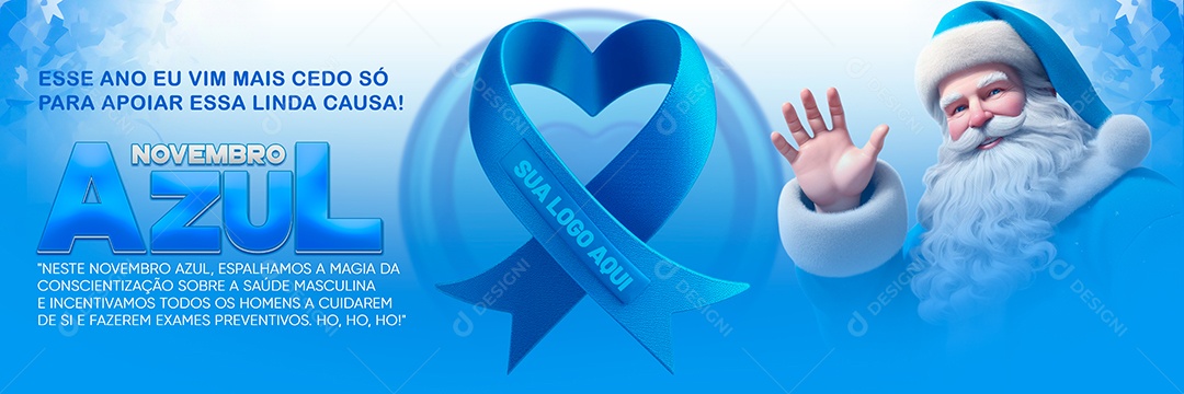 Social Media Banner Novembro Azul Exames Preventivos PSD Editável