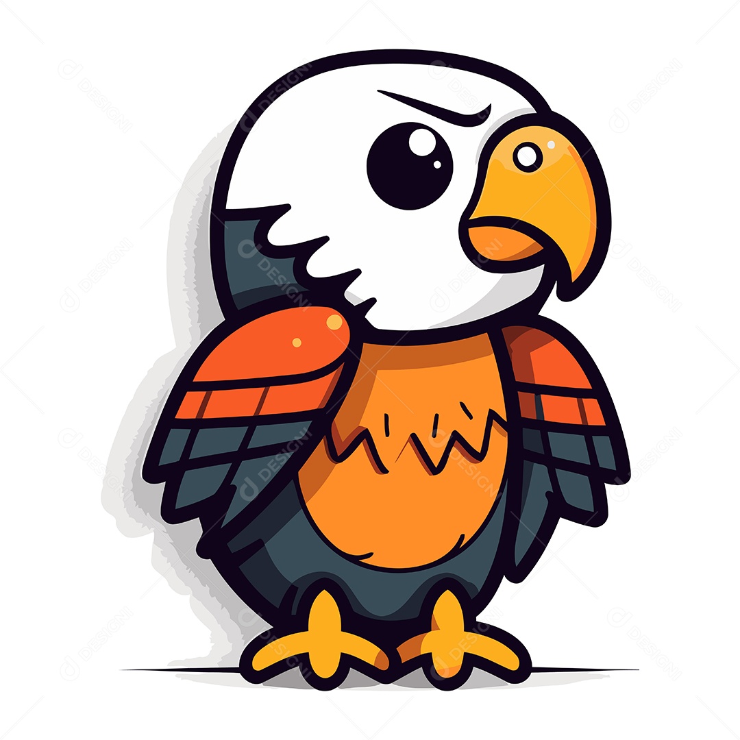 Águia de Desenho Animado Ilustração Vetor EPS