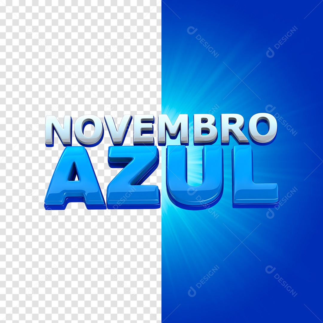 Texto 3D Novembro Azul Para Composição PSD