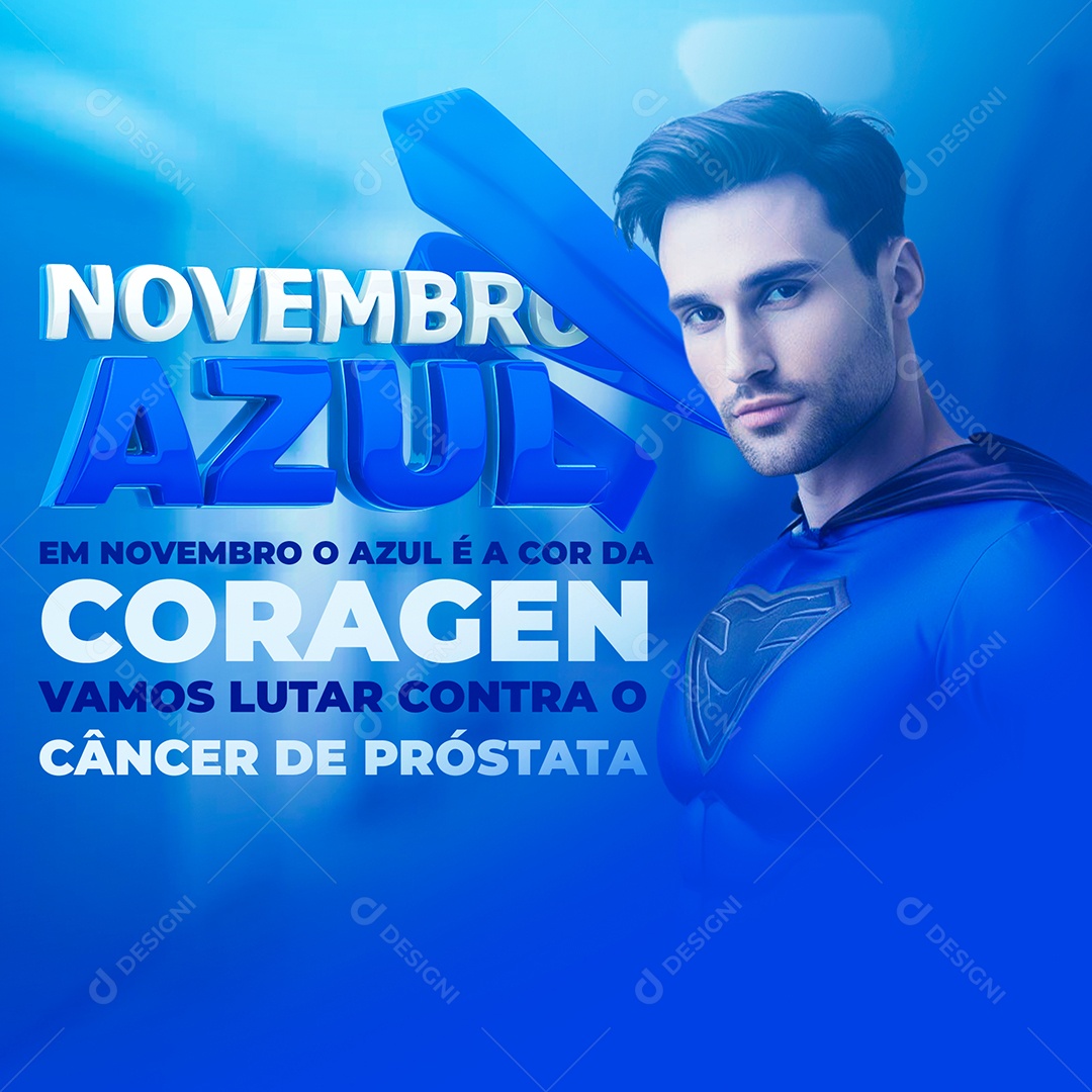 Social Media Novembro Azul Câncer De Próstata PSD Editável