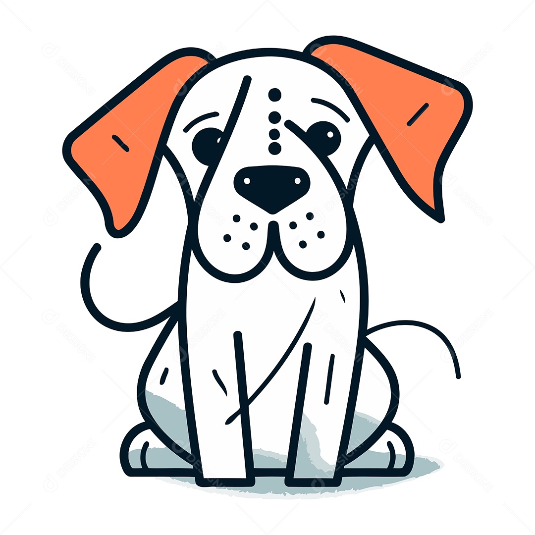 Cachorro Fofo de Desenho Animado Ilustração Vetor EPS