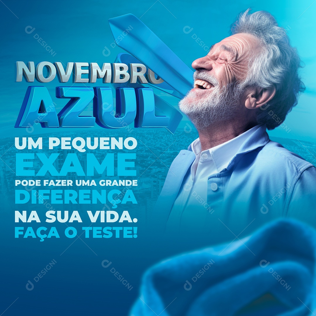 Novembro Azul Pequeno Exame Social Media PSD Editável