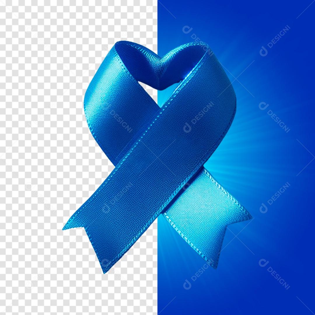 Elemento 3D Novembro Azul Fita Para Composição PSD