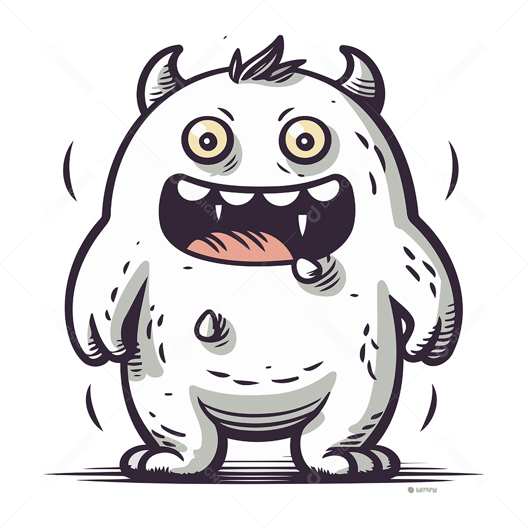 Monstro de Desenho Animado Ilustração Vetor EPS
